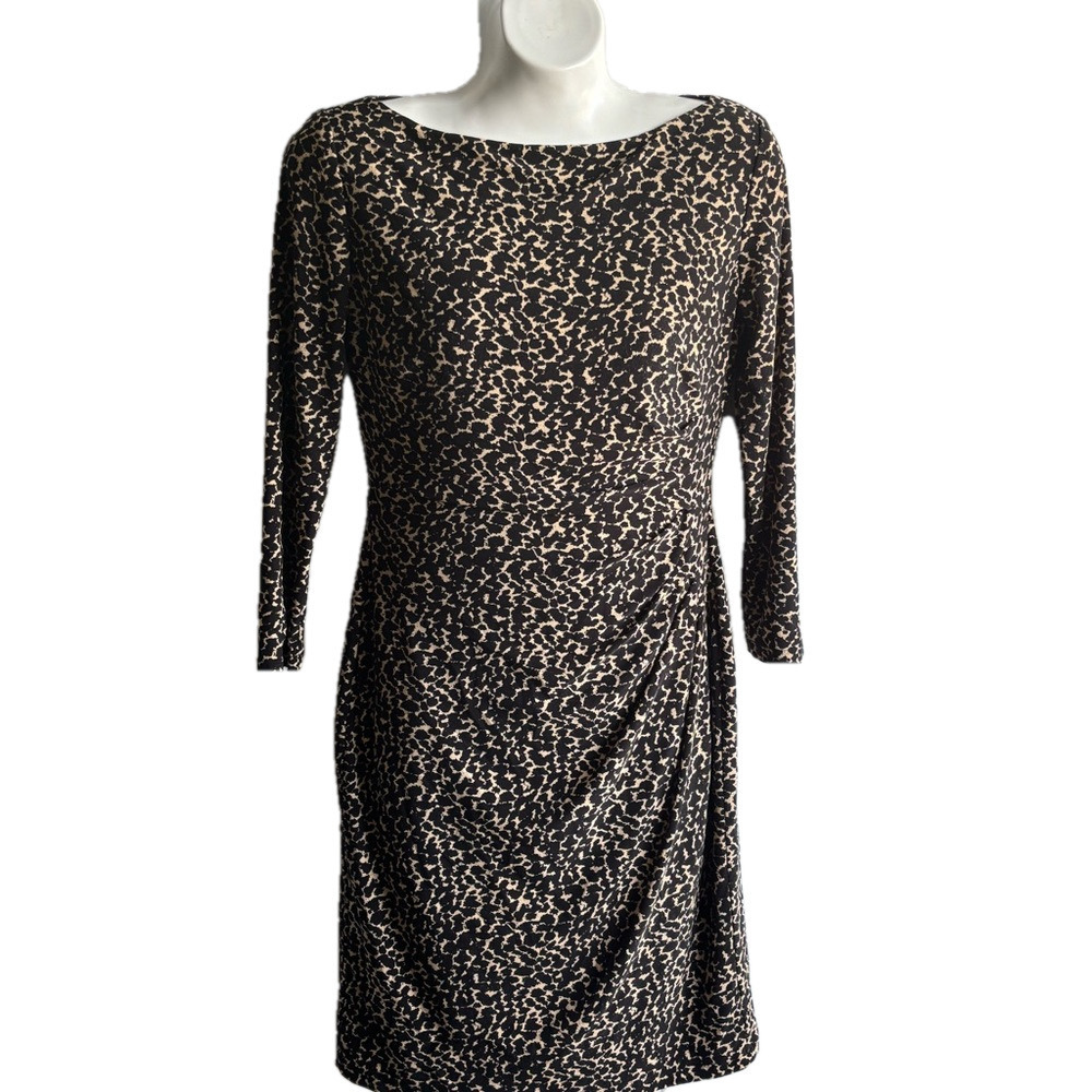 Lauren Ralph Lauren Black Sheath Dress Bateau Neckline